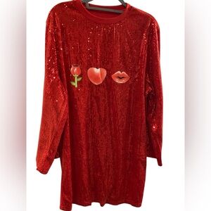 Sequin wide sleeve XL blouse